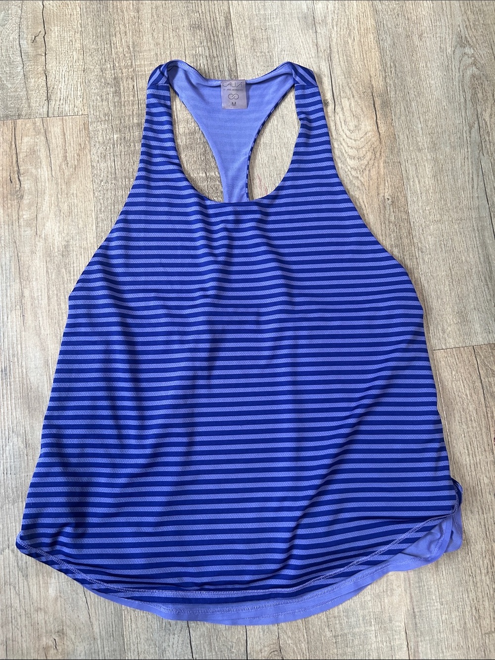 Calia Striped Racerback Tank Top in Purple and Navy
